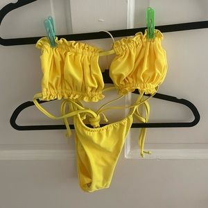 Yellow 2 piece swimsuit size small
